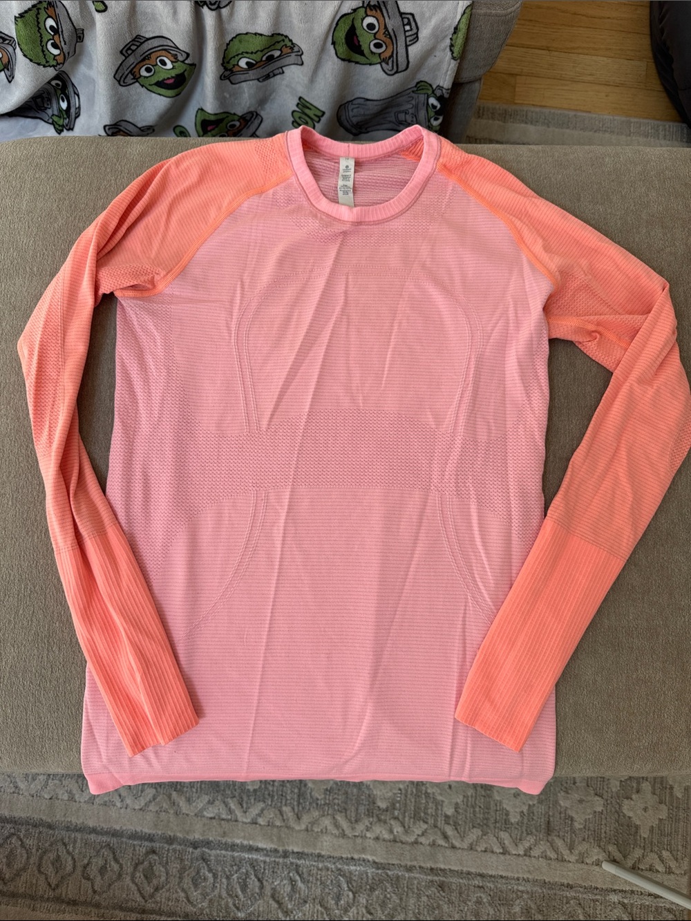 lululemon athletica Pink Top with Coral Sleeves